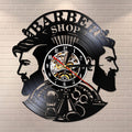 Barbershop Supplies Vinyl Clock Hairstylist Profession Wall Art Hairdresser Instruments Vinyl Record Wall Clock Man Salon Decor