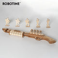 172pcs DIY 3D Scatter with Rubber Band Bullet Wooden Gun Puzzle Game Popular Toy Gift for Children Adult LQ501