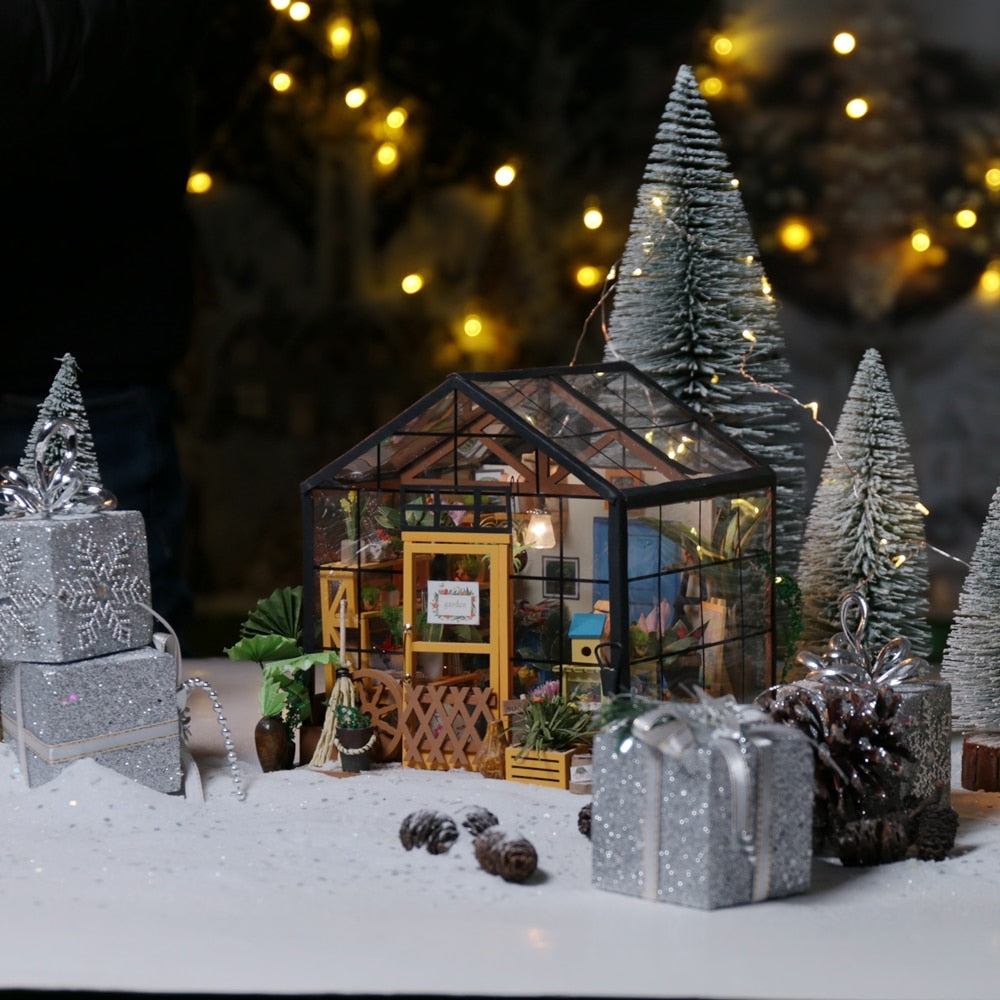 5 Kinds DIY Doll House with Furniture Children Adult Miniature Dollhouse Wooden Kits Toy DG