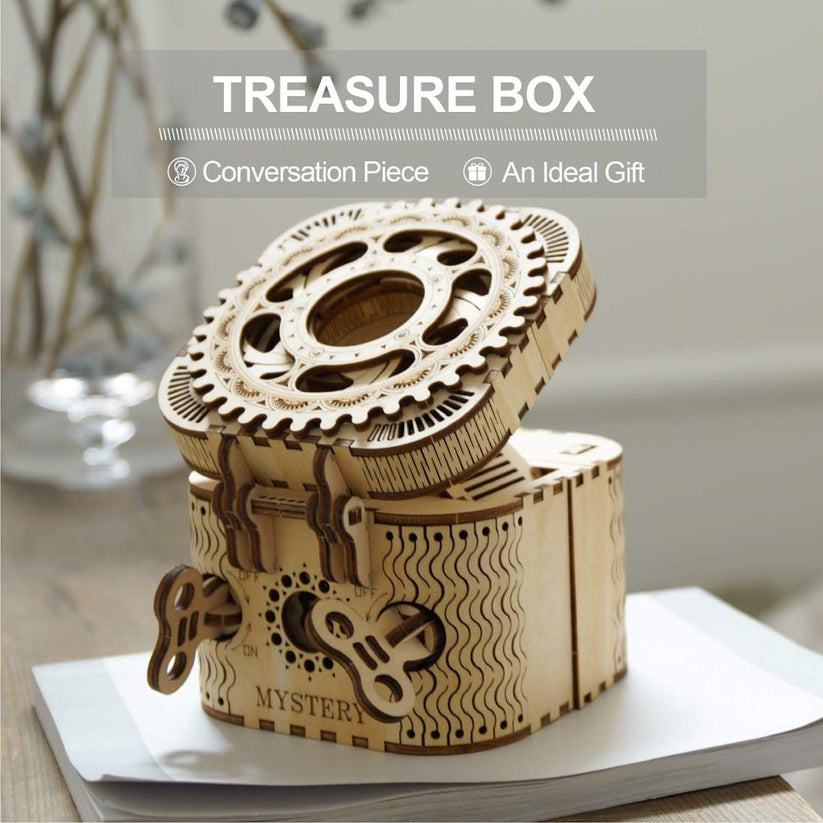 123pcs Creative DIY 3D Treasure Box Wooden Puzzle Game Assembly Toy Gift for Children Teens Adult LK502
