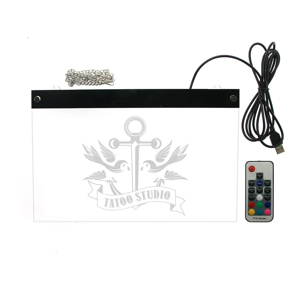 Anchor and Bird Temporary Tattoo LED Lighting Neon Sign Naval Ship Anchor Tattoo Studio LED Lighted Business Board Open Sign