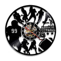 American Football Modern Design Wall Clock Rugby Football Player Silhouette Vinyl Record Wall Clock Sports Lover