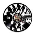 American Football Modern Design Wall Clock Rugby Football Player Silhouette Vinyl Record Wall Clock Sports Lover