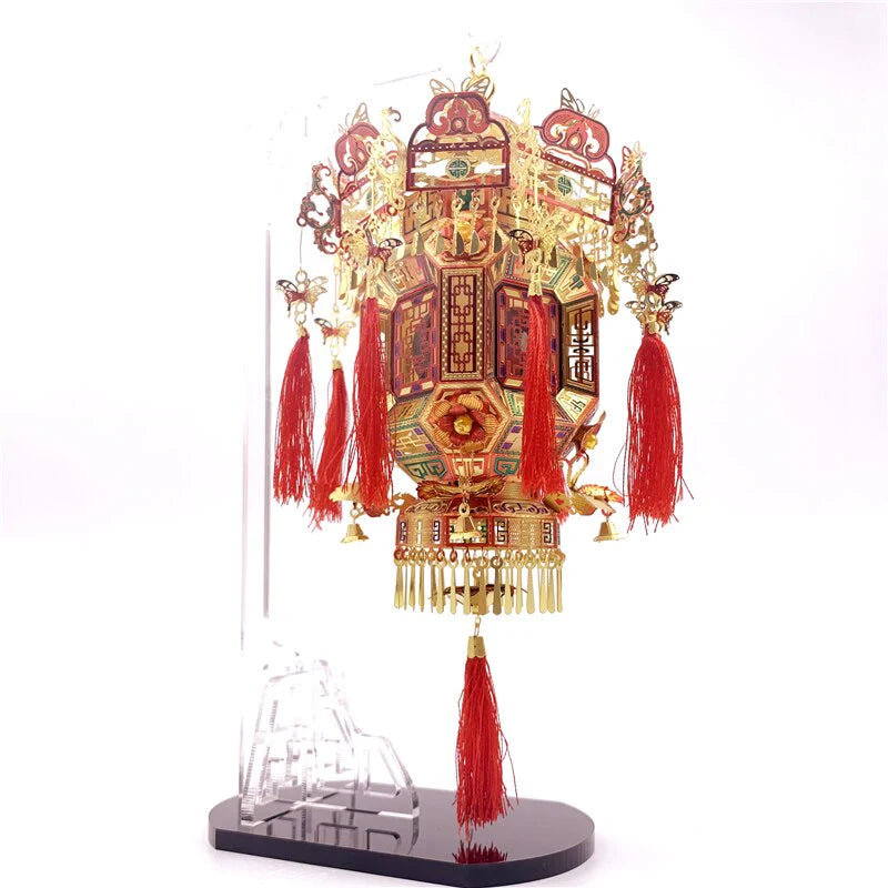 3D metal puzzle modle Palace Lantern metal Model kit DIY 3D gift for girl (Palace Lantern)