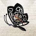 Butterfly Minimalist Modern Wall Clock Animal Nature Retro Vinyl Record Butterfly insect Animal Timepiece