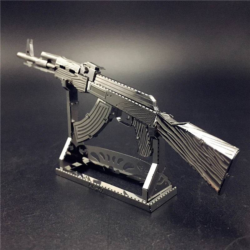 3D Metal Puzzle AK47 Beretta 92 Gun Weapon Building Model Kit DIY 3D Laser Cut Toy for adult