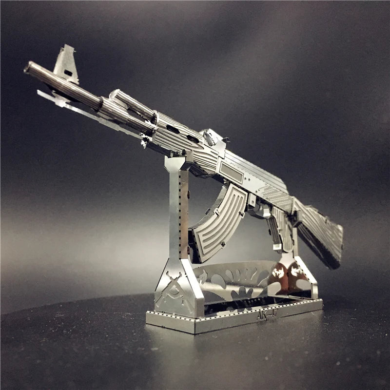 3D Metal Puzzle AK47 Beretta 92 Gun Weapon Building Model Kit DIY 3D Laser Cut Toy for adult
