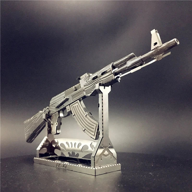 3D Metal Puzzle AK47 Beretta 92 Gun Weapon Building Model Kit DIY 3D Laser Cut Toy for adult