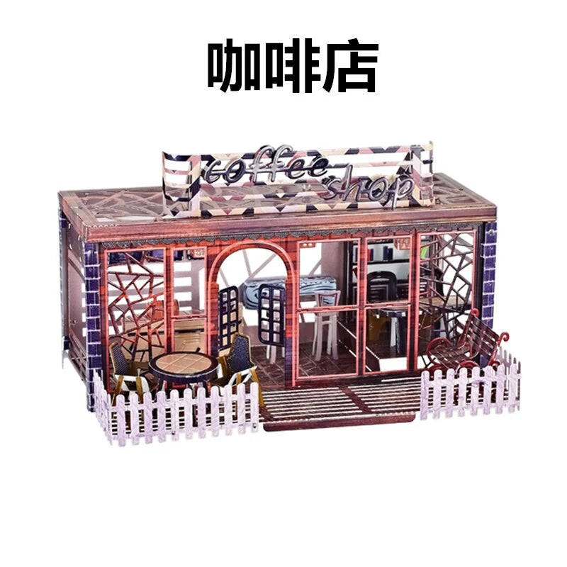 2019 Coffee Shop Sushi Bar 3D Metal Model Kits DIY Assemble 3D Metal Puzzle Laser Cut Jigsaw Toy