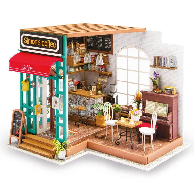 5 Kinds DIY Doll House with Furniture Children Adult Miniature Dollhouse Wooden Kits Toy DG