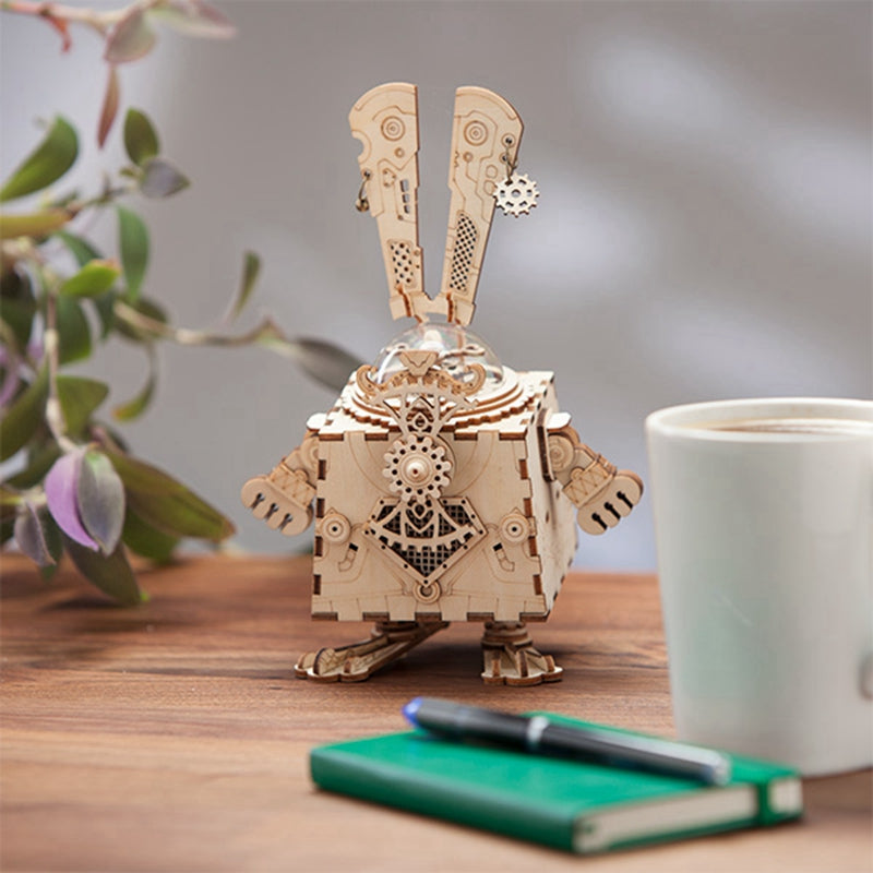 6 Kinds Fan Rotatable Wooden DIY Steampunk Assembly Gift for AM601