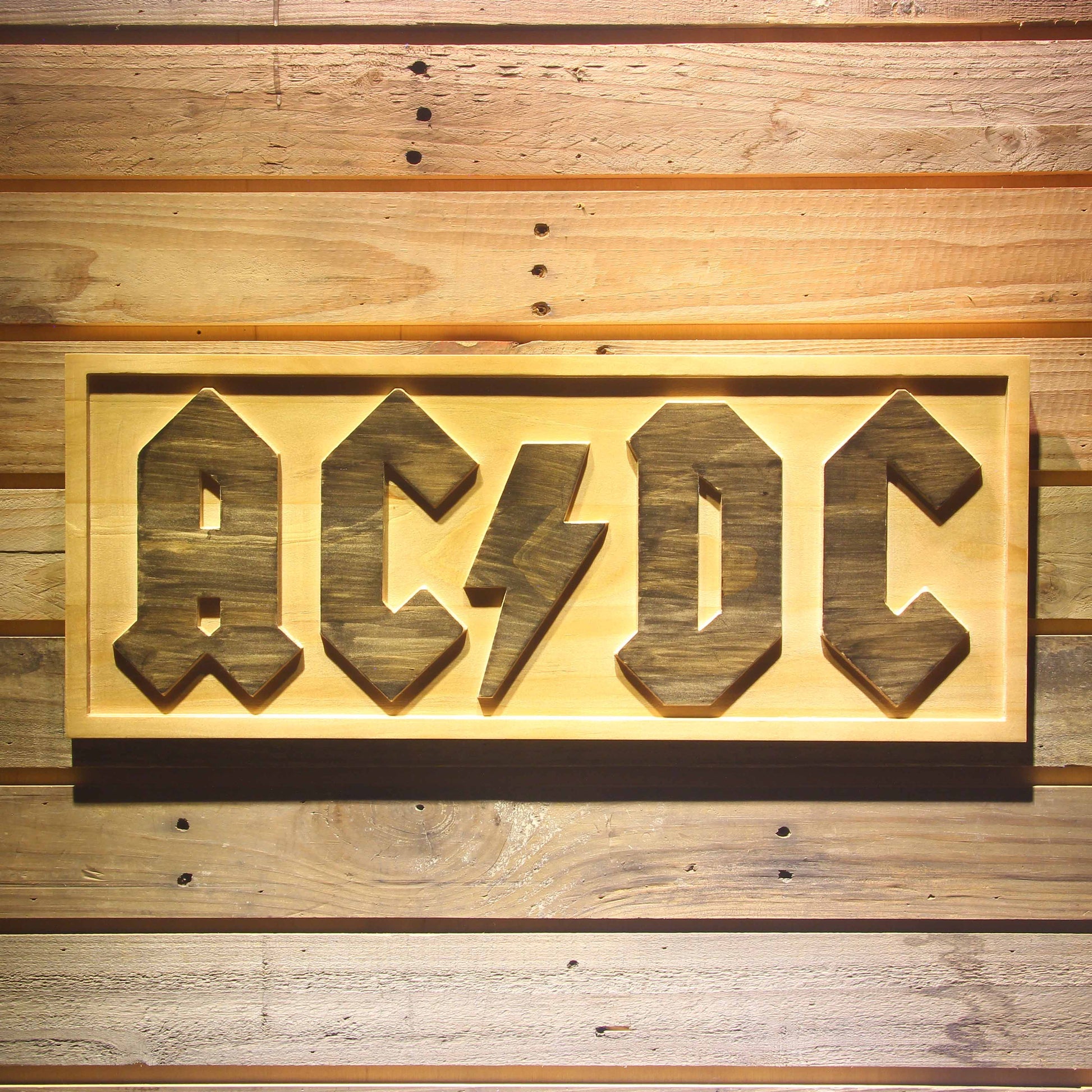 ACDC AC/CD Band 3D Wooden Bar Signs