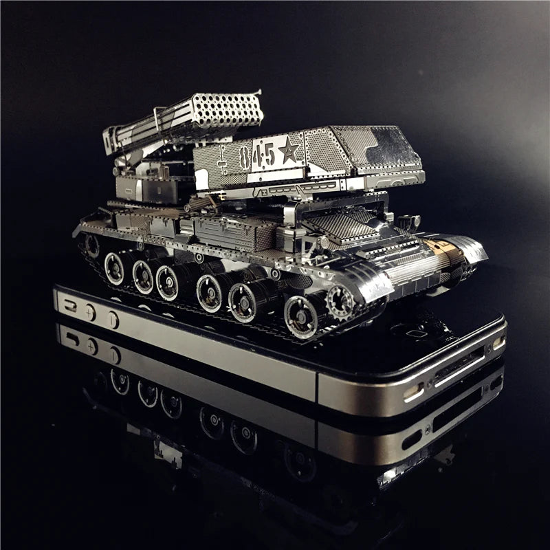 3D Metal model kit 122mm Multi-Barrel Rocket Launcher Voertuig DIY 3D