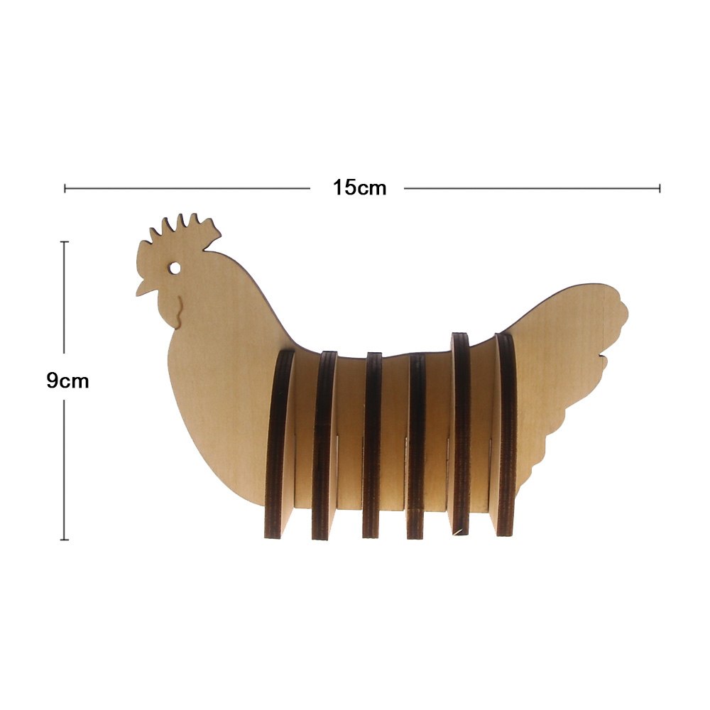 7Pieces/Set Cock Wooden Coaster Creative Animal Theme DIY Pin Table Mat Coffee Tea Mug Wood Coaster Table Decor
