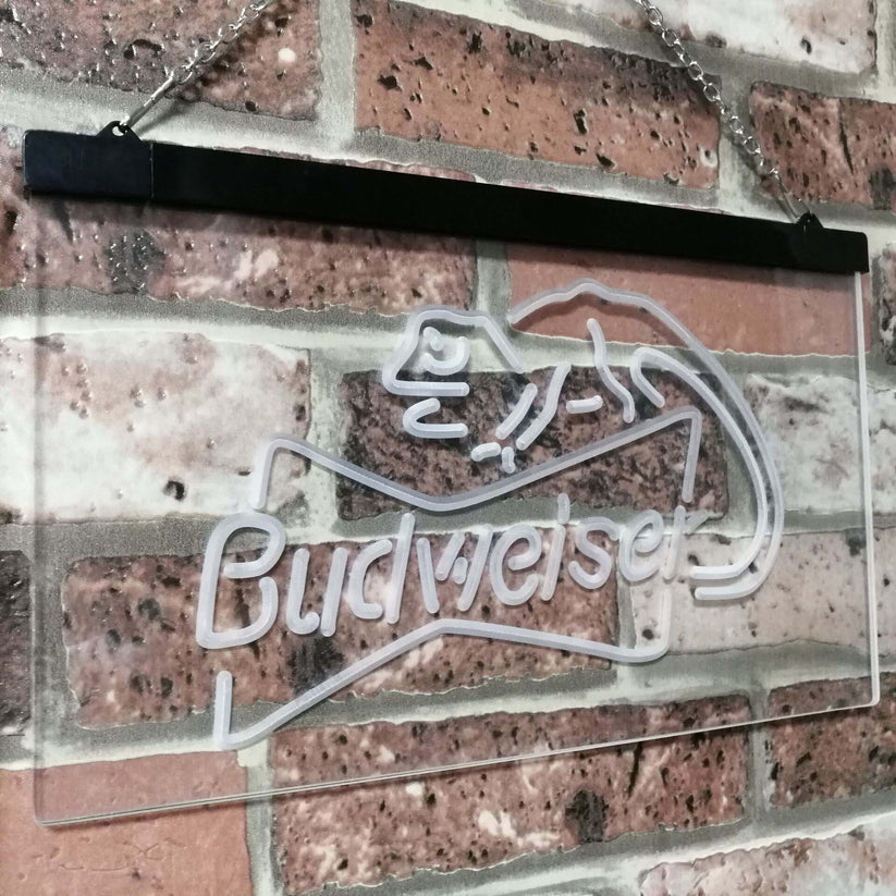Budweiser Lizard Bar Decoration Gift Dual Color Led Neon Light Signs st6-a2084
