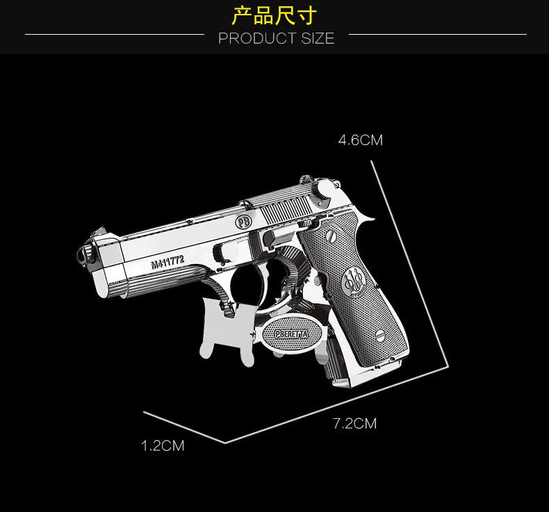3D Metal puzzle model kit Beretta 92 GunWeapon Model DIY 3D