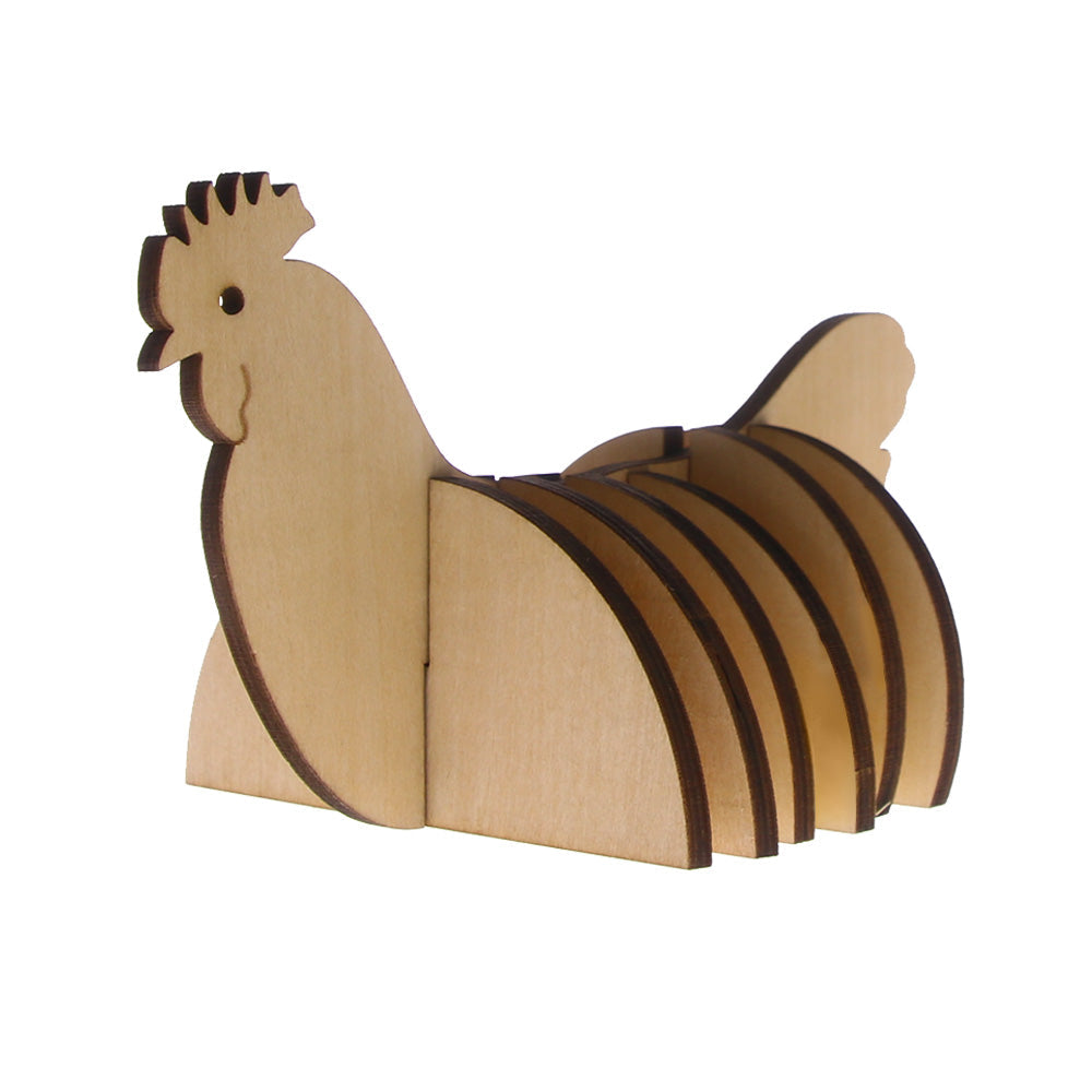 7Pieces/Set Cock Wooden Coaster Creative Animal Theme DIY Pin Table Mat Coffee Tea Mug Wood Coaster Table Decor