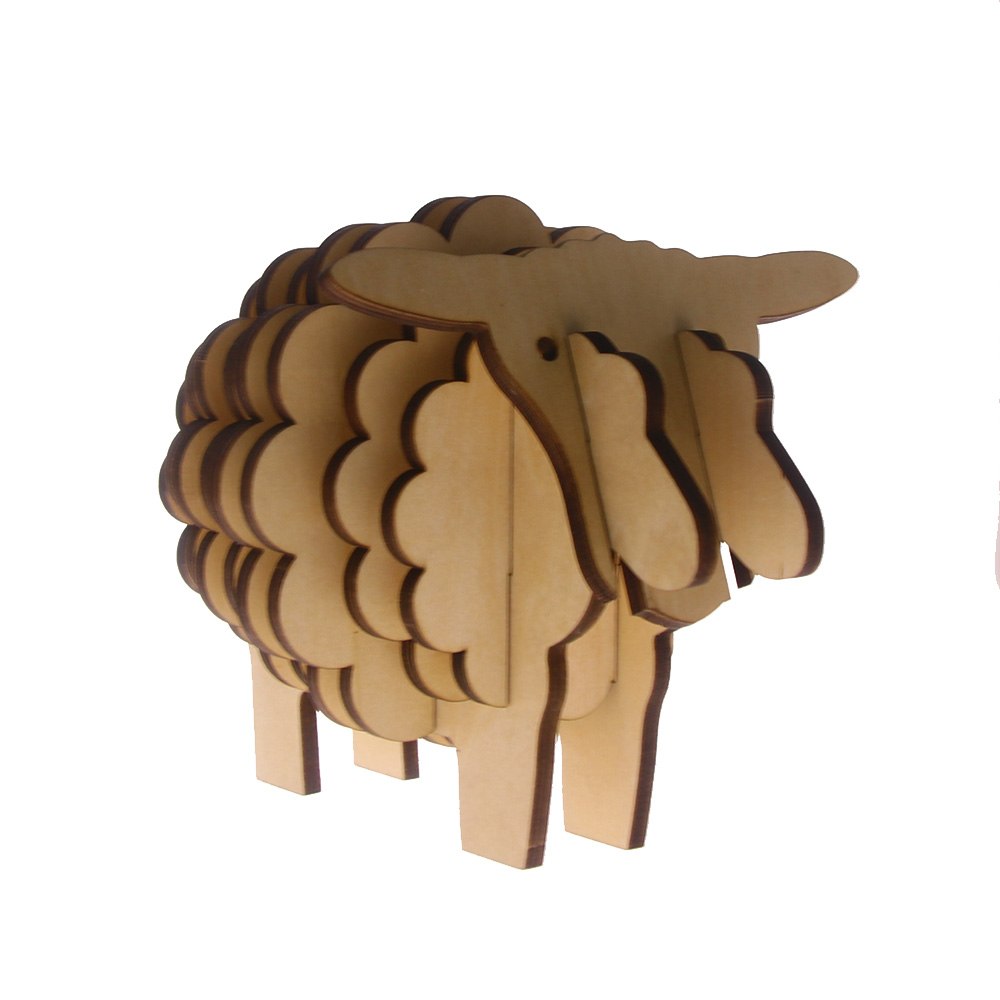 7Pieces/Set Handmade Wood Animal Shape Antislip Table Mat Sheep Shape Pine Coasters DIY Place Mat Coffee Cup Pad Unique Gifts