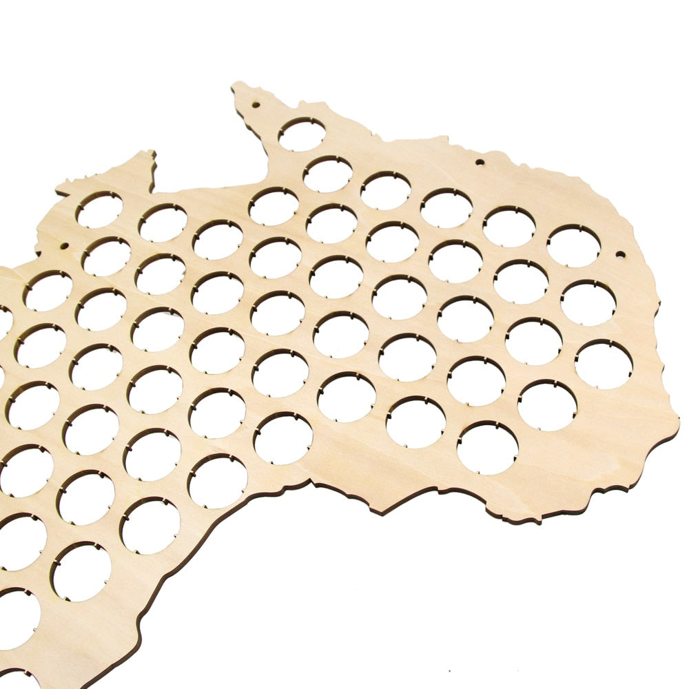 Australia Hanging Wooden Map Creative Cap Map For Cap Collector Modern Design ation Accessories