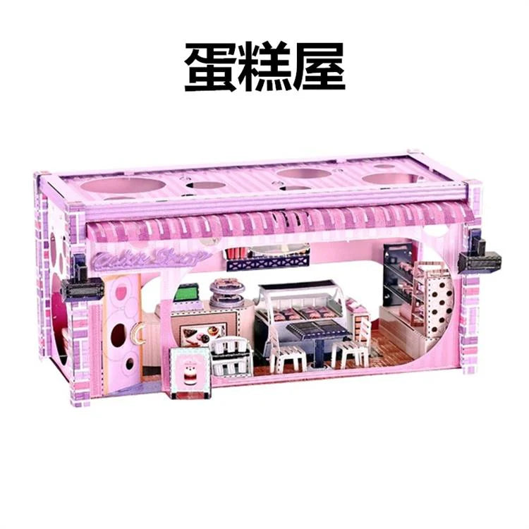 2019 Coffee Shop Sushi Bar 3D Metal Model Kits DIY Assemble 3D Metal Puzzle Laser Cut Jigsaw Toy