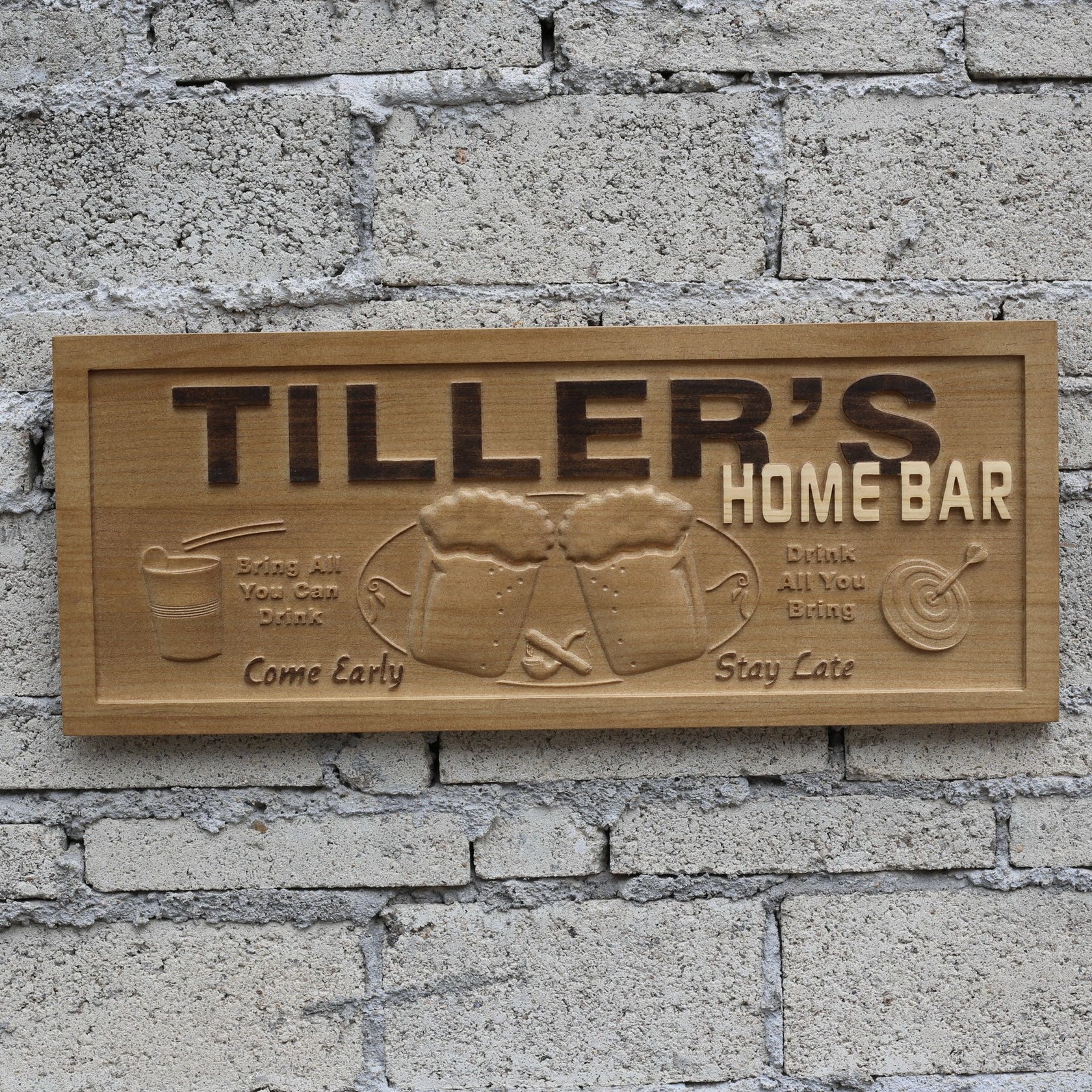 Home Bar Man Cave 3D Wooden Signs
