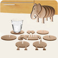 8Pieces/Set Elephant Coffee Tea Coaster DIY Pin Wooden Handmade Animal Table Mat Creative Tableware Unique Gift Idea