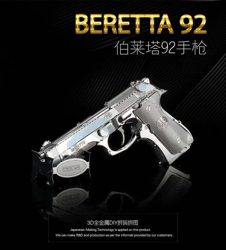 3D Metal puzzle model kit Beretta 92 GunWeapon Model DIY 3D
