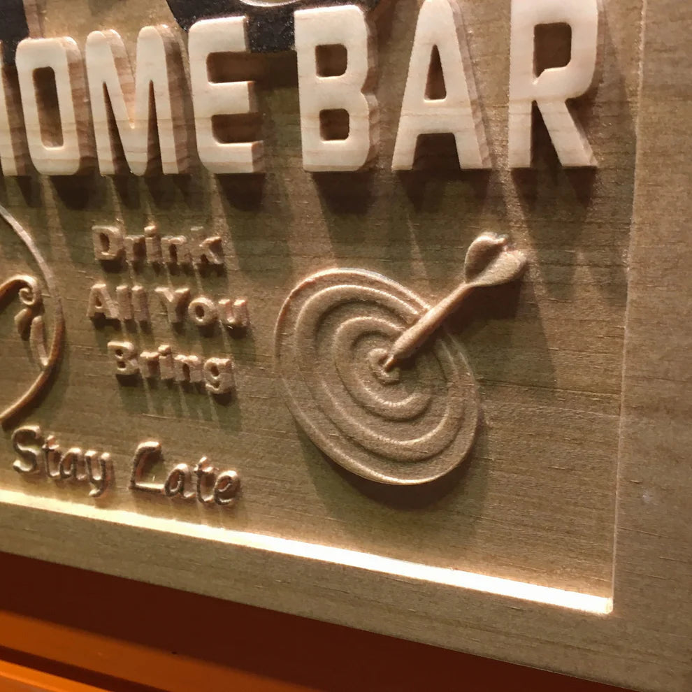 Home Bar Man Cave 3D Wooden Signs
