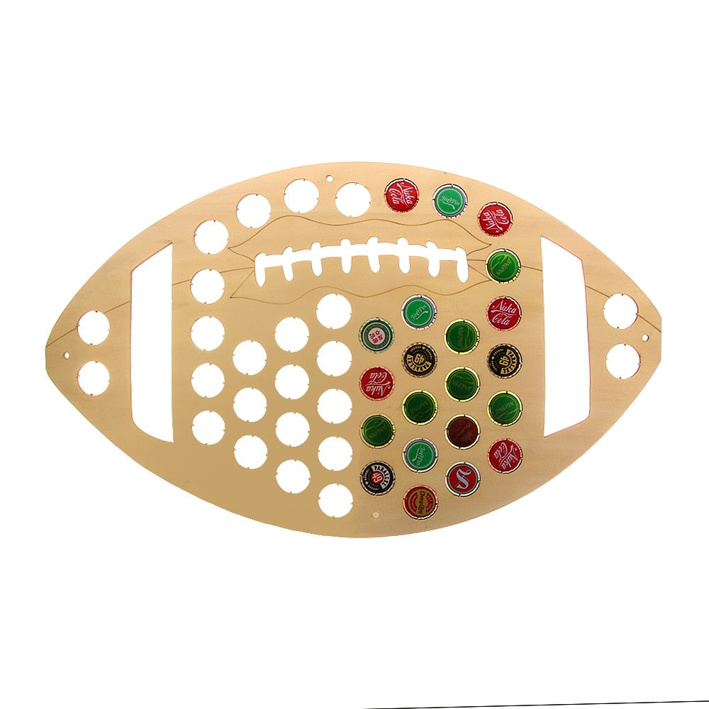 American Football Cap Map Rugby Ball Wooden Cap Trap Cap Holder Cap Collection Wall Art Display Map