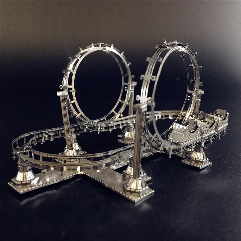 3D Metal Assembly Model ROLLER COASTER Amusement Facilities Puzzle Originality Collection Playground toys gift