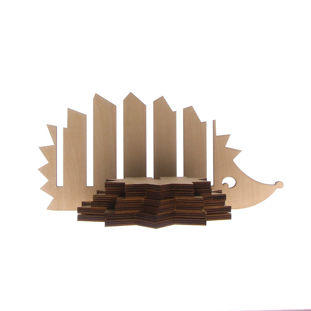 7Pieces/Set Animal Pin Wooden Coaster Hedgehog Shape DIY Coffee Tea Cup Mat Creative Table Decoration Figurines & Miniatures