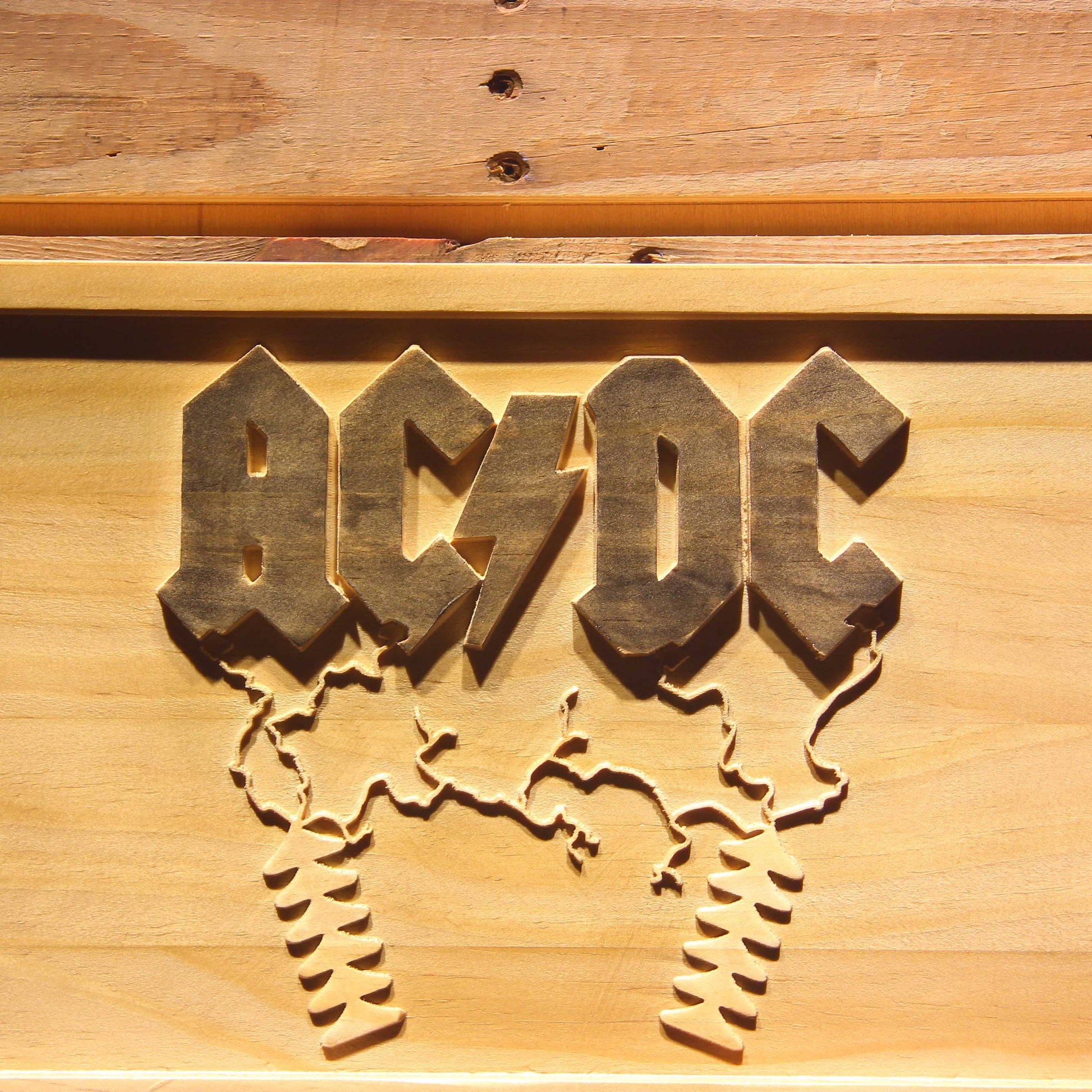 ACDC AC/CD 3D Wooden Bar Signs
