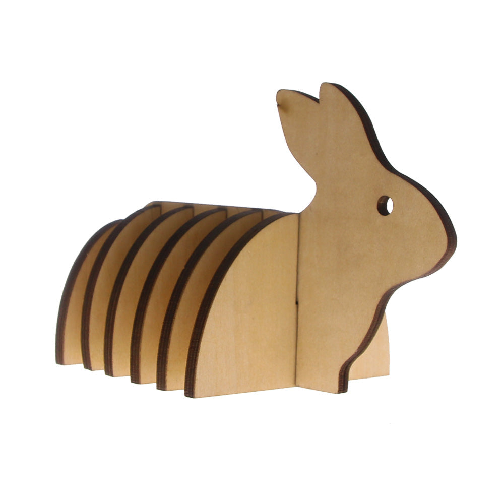 7Pieces/Set Lovely Bunny Art Decoration Wooden Pin Coaster Creative Rabbit Coffee Cup Mat Personality Table Decor