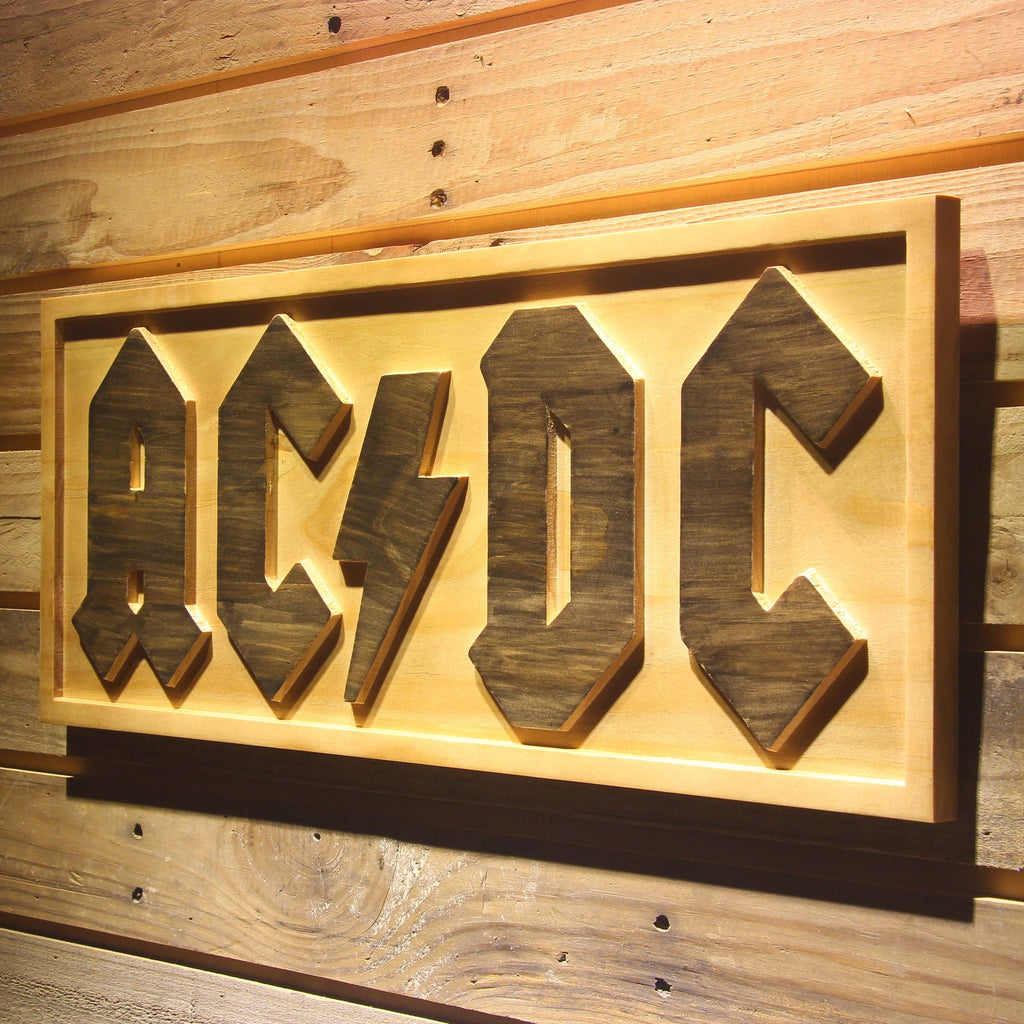 ACDC AC/CD Band 3D Wooden Bar Signs
