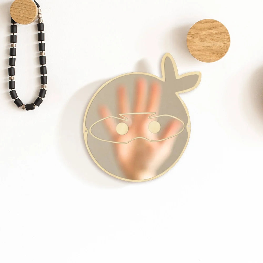 Japanese Ninja Warrior Fighter Wall Mirror Children Kid Room Manga Samurai Ninja Decoration Hanging Wood Acrylic Safety Mirror