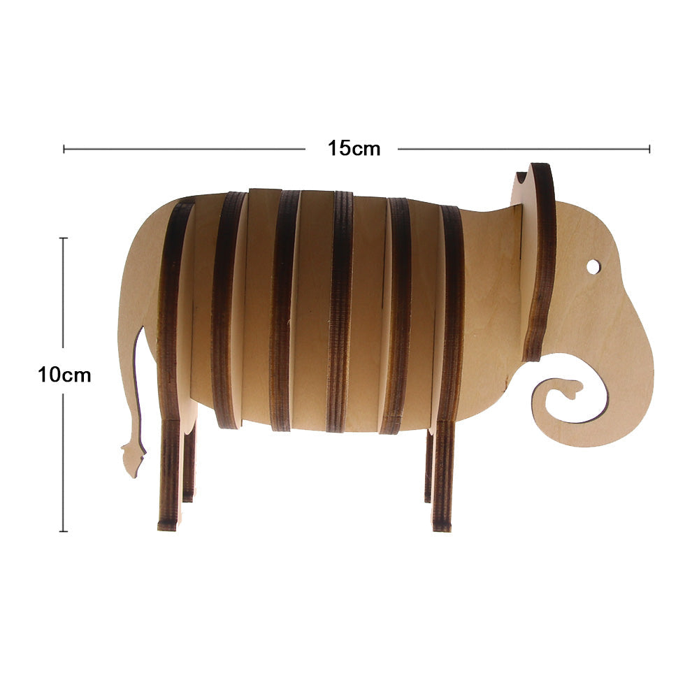 8Pieces/Set Elephant Coffee Tea Coaster DIY Pin Wooden Handmade Animal Table Mat Creative Tableware Unique Gift Idea