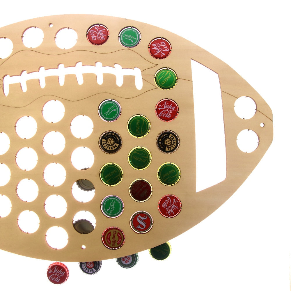 American Football Cap Map Rugby Ball Wooden Cap Trap Cap Holder Cap Collection Wall Art Display Map