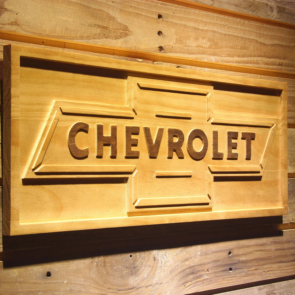 Chevrolet Car 3D Wooden Bar Signs