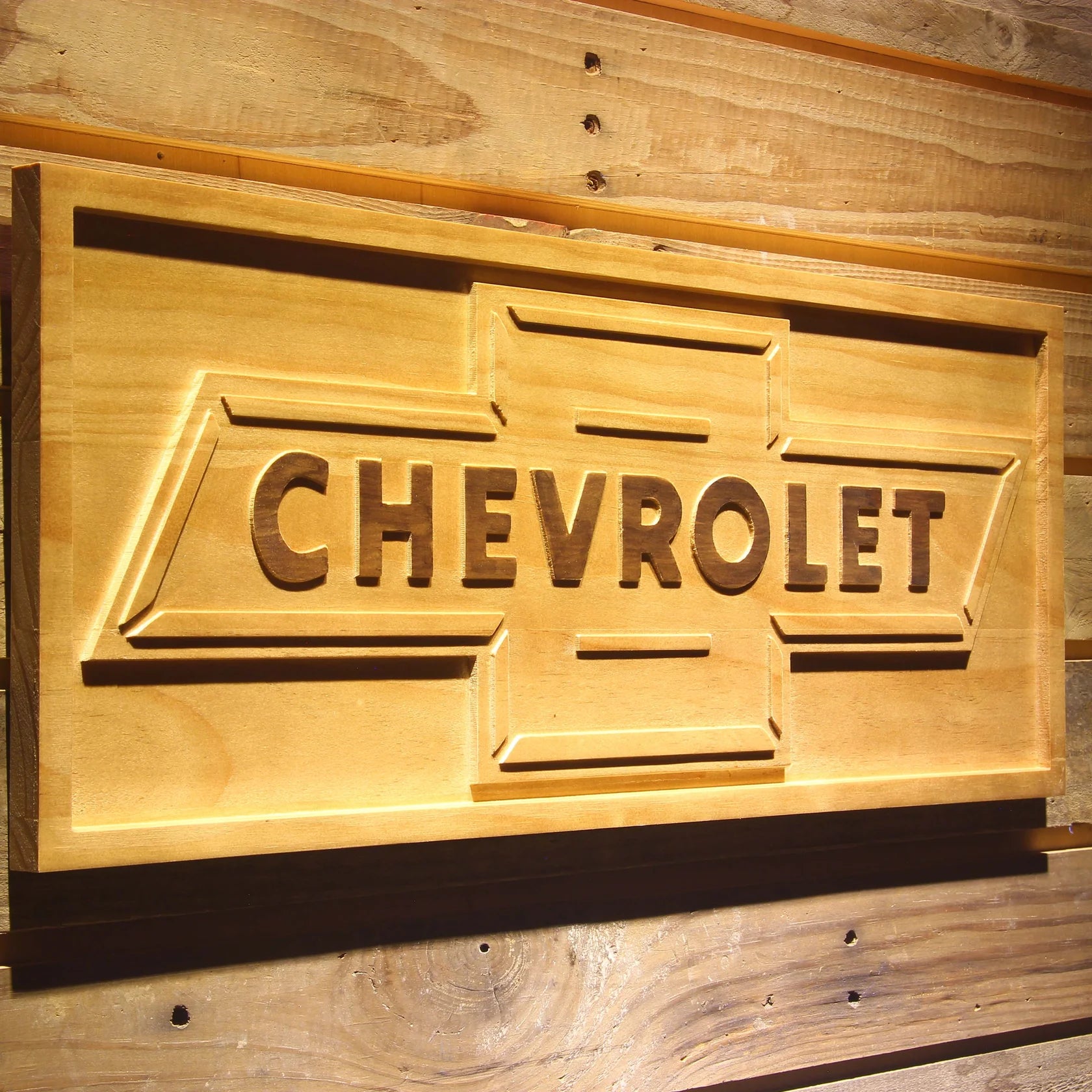 Chevrolet Car 3D Wooden Bar Signs