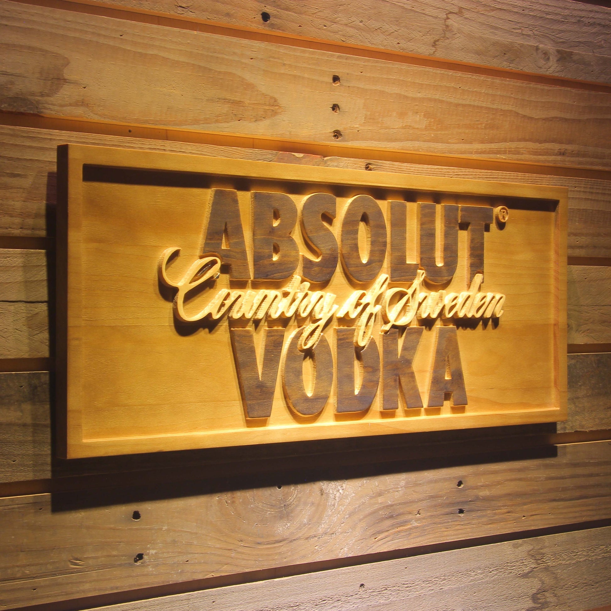 Absolut Vodka 3D Wooden Signs