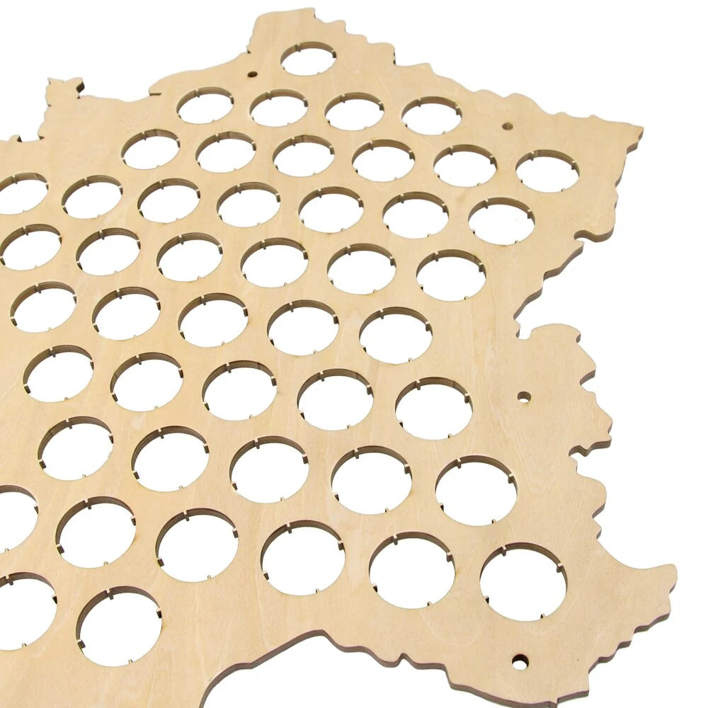 Bottle Caps Map of France Creative Laser Engraved Wood Maps For Cap Collector ative