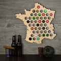 Bottle Caps Map of France Creative Laser Engraved Wood Maps For Cap Collector ative