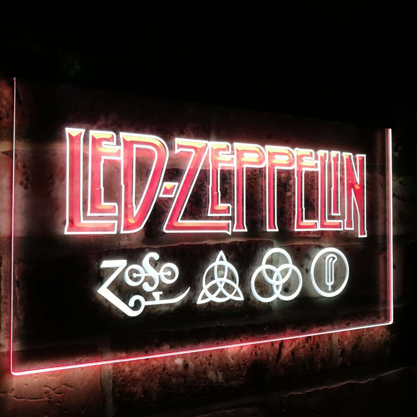 Led Zeppelin Band Music Bar Decoration Gift Dual Color Led Neon Light Signs st6-c0002