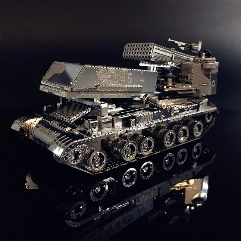 3D Metal model kit 122mm Multi-Barrel Rocket Launcher Voertuig DIY 3D