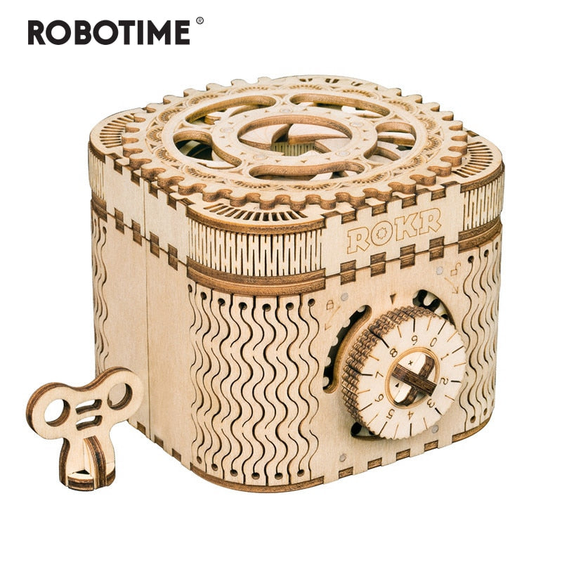 123pcs Creative DIY 3D Treasure Box Wooden Puzzle Game Assembly Toy Gift for Children Teens Adult LK502