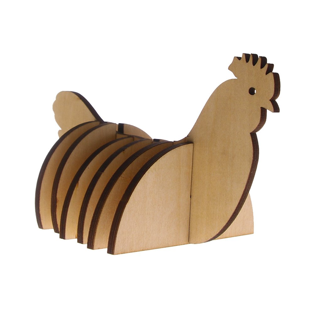 7Pieces/Set Cock Wooden Coaster Creative Animal Theme DIY Pin Table Mat Coffee Tea Mug Wood Coaster Table Decor