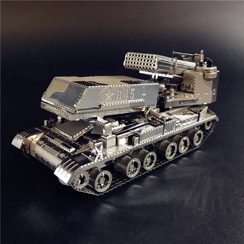 3D Metal model kit 122mm Multi-Barrel Rocket Launcher Voertuig DIY 3D
