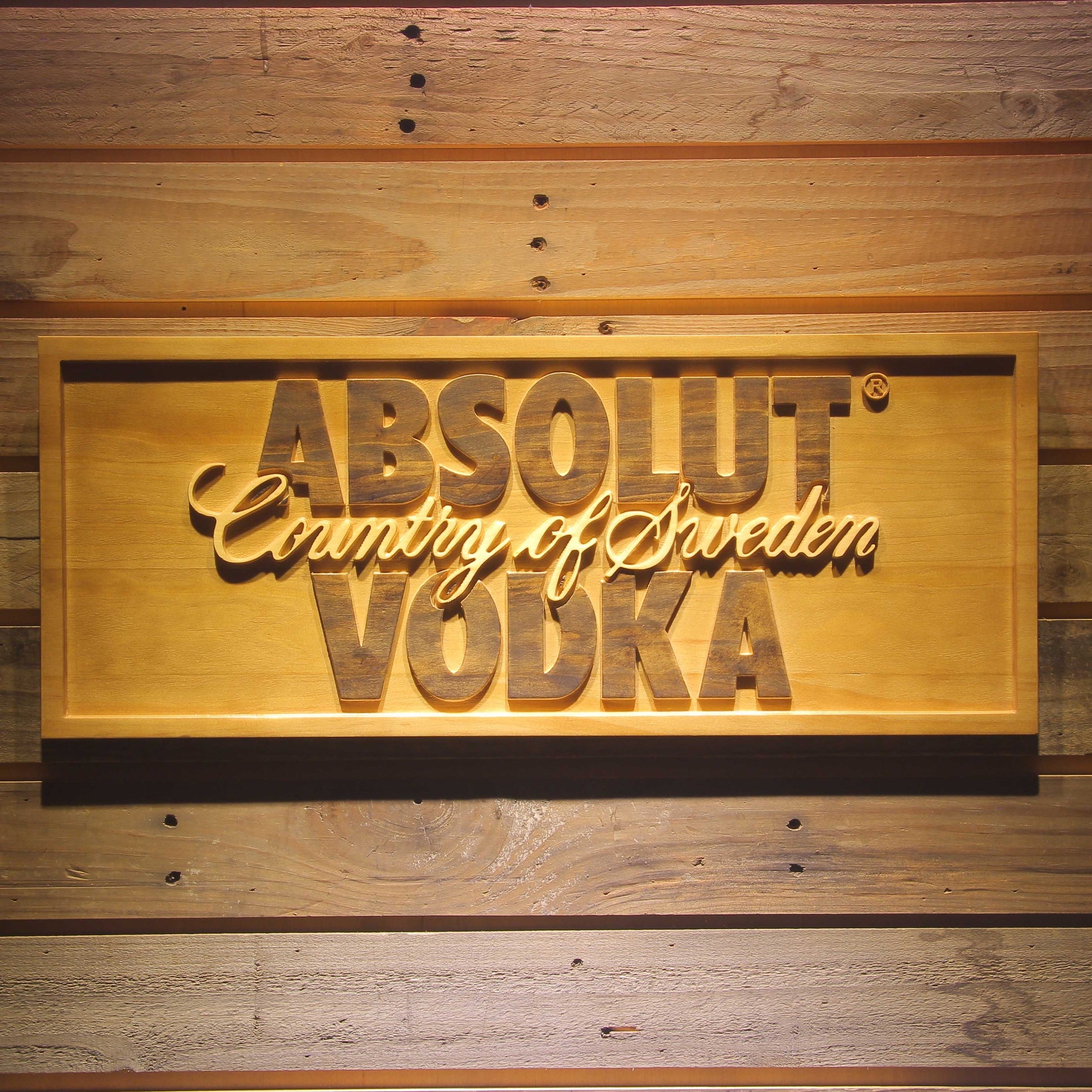 Absolut Vodka 3D Wooden Signs