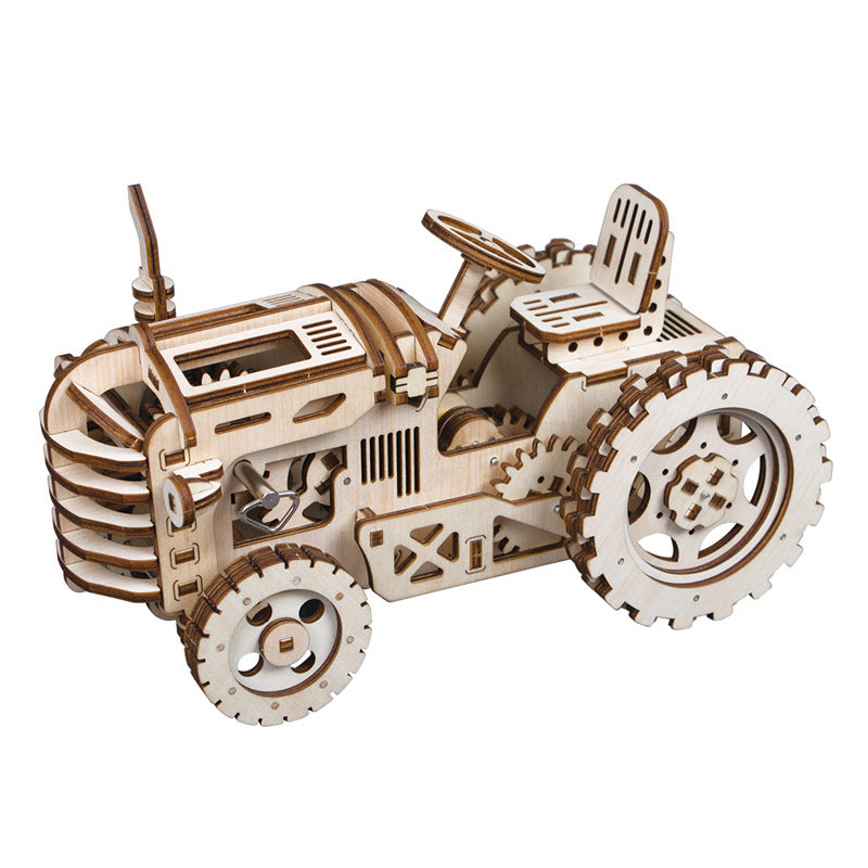 4 Kinds DIY Laser Cutting 3D Mechanical Model Wooden Puzzle Game Assembly Toy Gift for Children Adult for