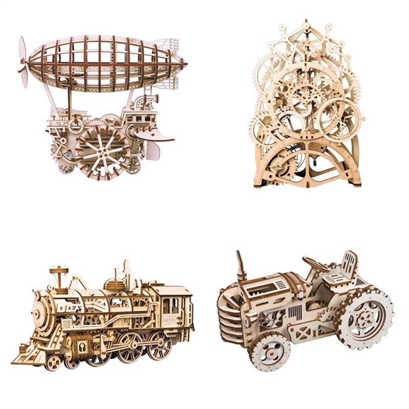 6 Kinds DIY Gear Drive Wooden Mechanical Assembly Gift for Teens LGLK